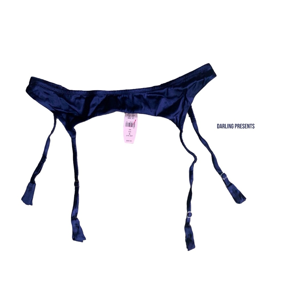 Victoria’s Secret Silk Garter Belt Women Color Navy Size S